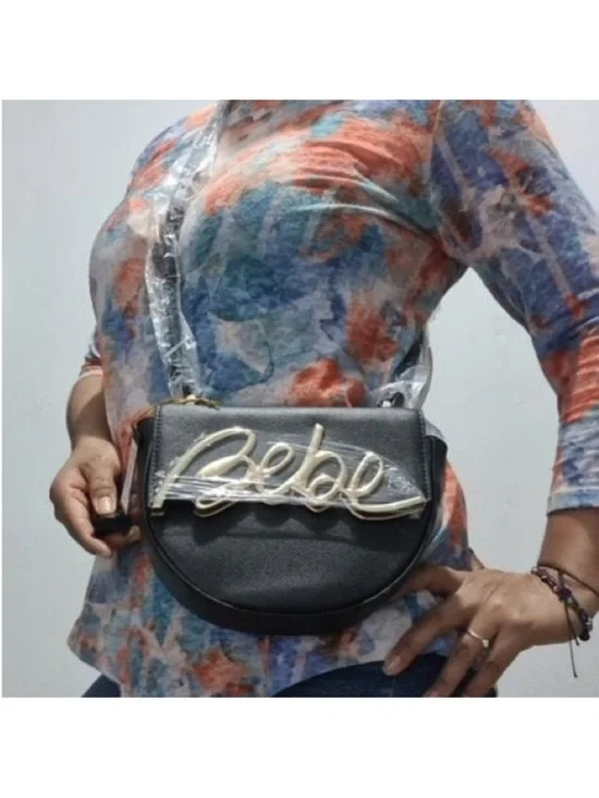 Bebe Black Crossbody Bag, Gabriel Saddle Bag, NWT MSRP $89 - Picture 3 of 5